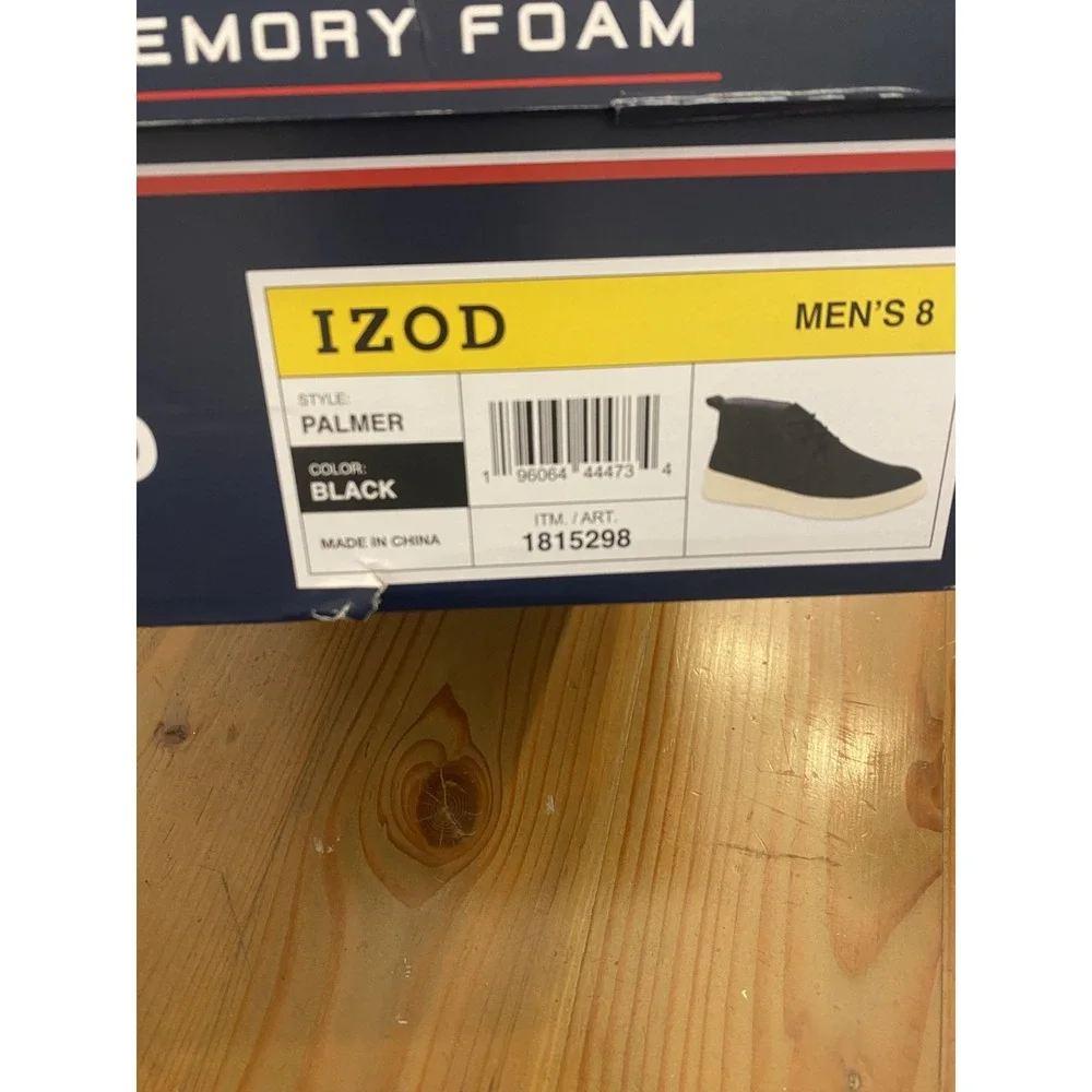Izod NIB Palmer Lace Up Boot Black‎ Men Sz 8